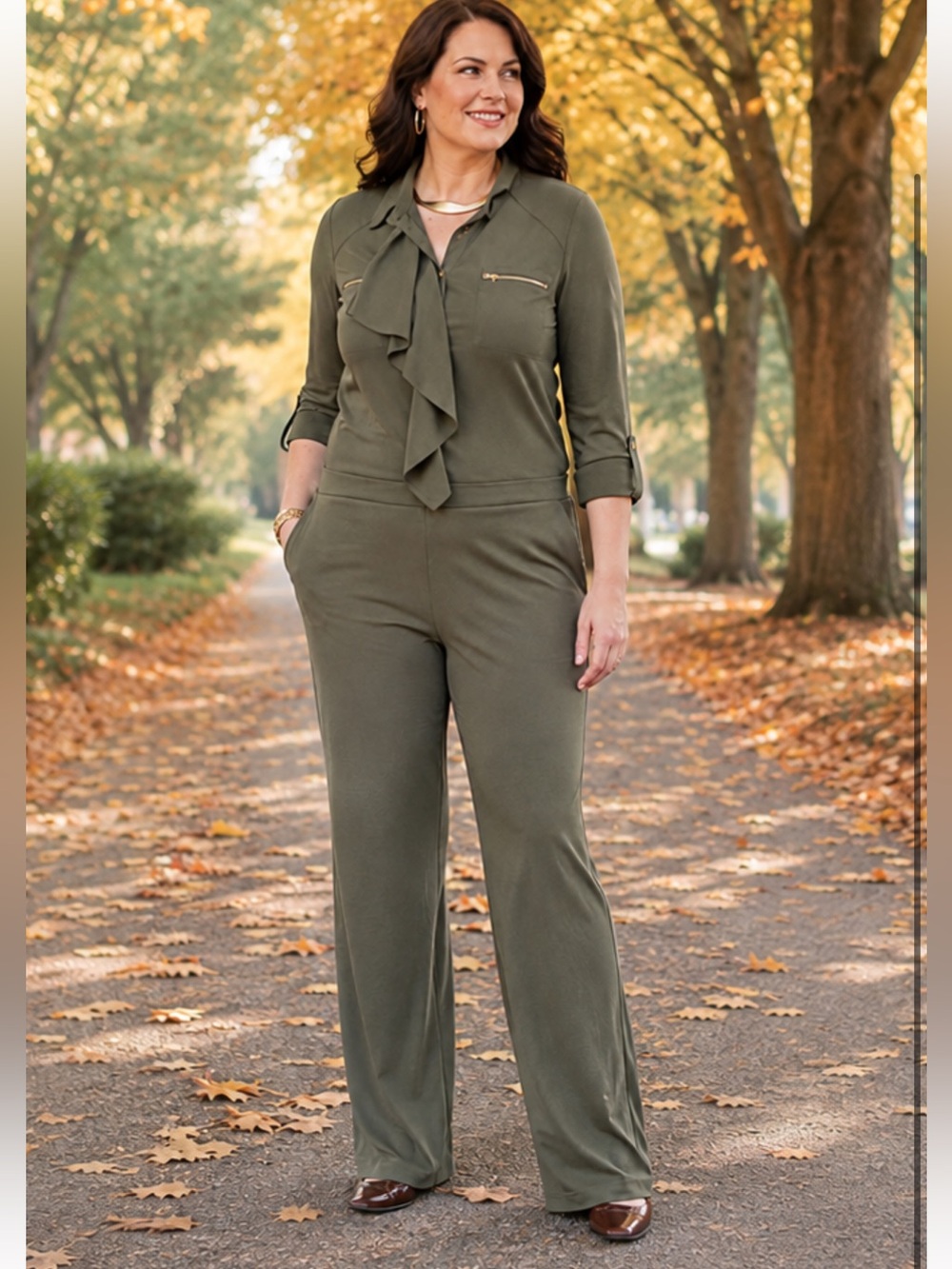 NWT Chico’s  One Piece Ruffle Utility Jumpsuit